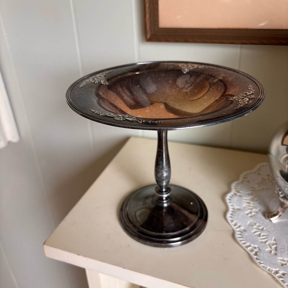 Vintage Silver Pedestal Dish